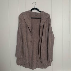 Grey Barefoot Dreams Cardigan with Hood